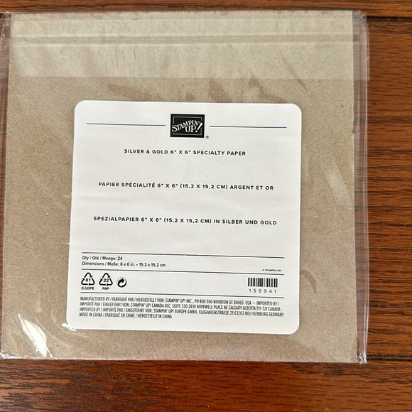 🆕STAMPIN’ UP!🆕 RETIRED SALEABRATION SILVER AND GOLD 6 X 6 SPECIALITY PAPER NWOT - Picture 2 of 2